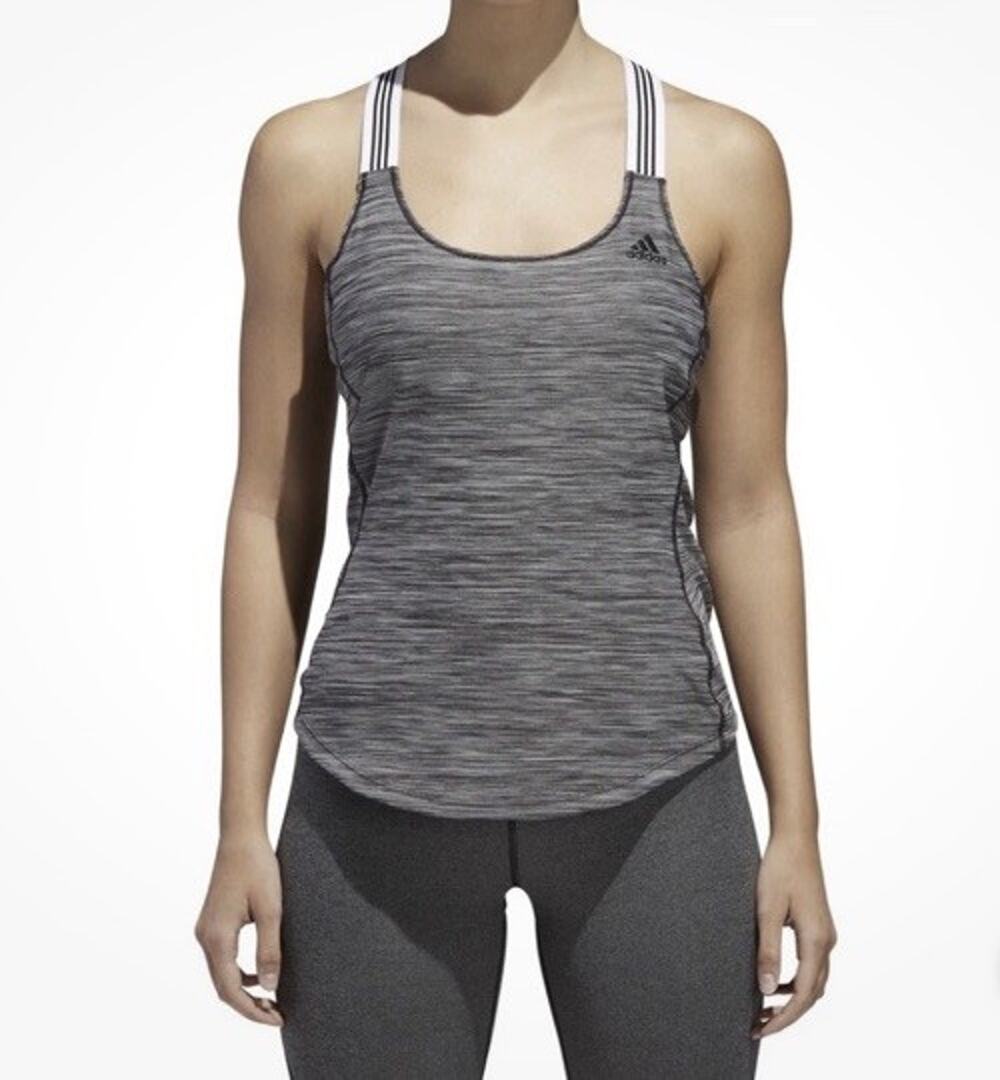 Women’s Adidas Climalite XBack Athletic Performance Tank XS grey w stripes